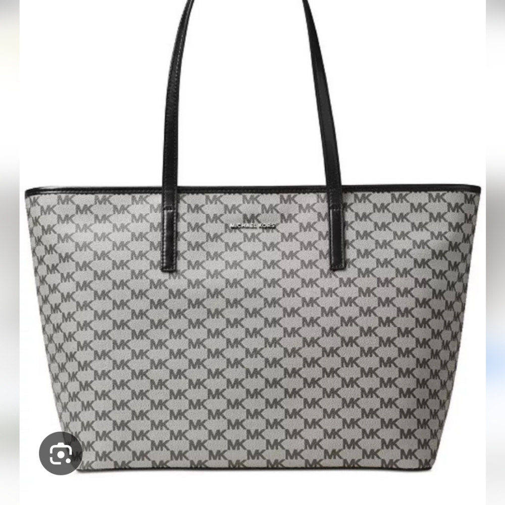 MICHAEL Kors Signature Emry Large Top Zip Tote Black/Grey